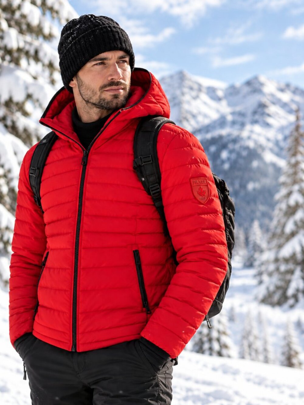 Pajar Canada Axel Quilted Hooded Puffer Jacket Current Red Men’s M NWT